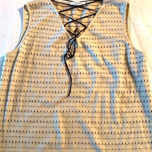 Stizzoli made in Italy sleeveless wool lace V-neck tank top 14 - Picture 7 of 9